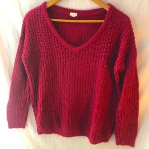 Red Knit Garage Sweater